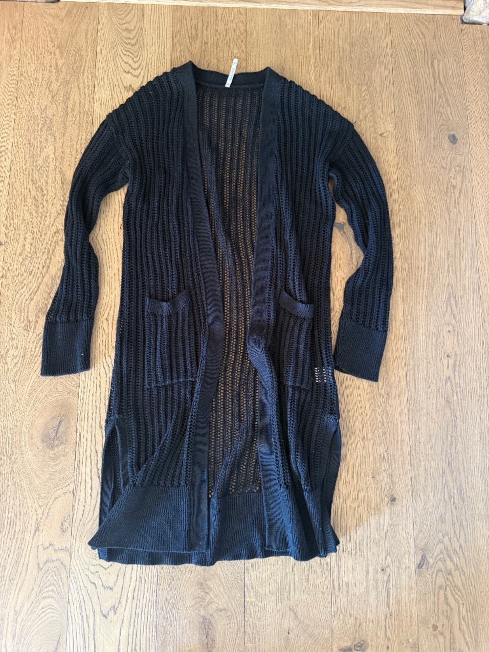 Alp n rock high end open long black cardigan sweater XS fits s